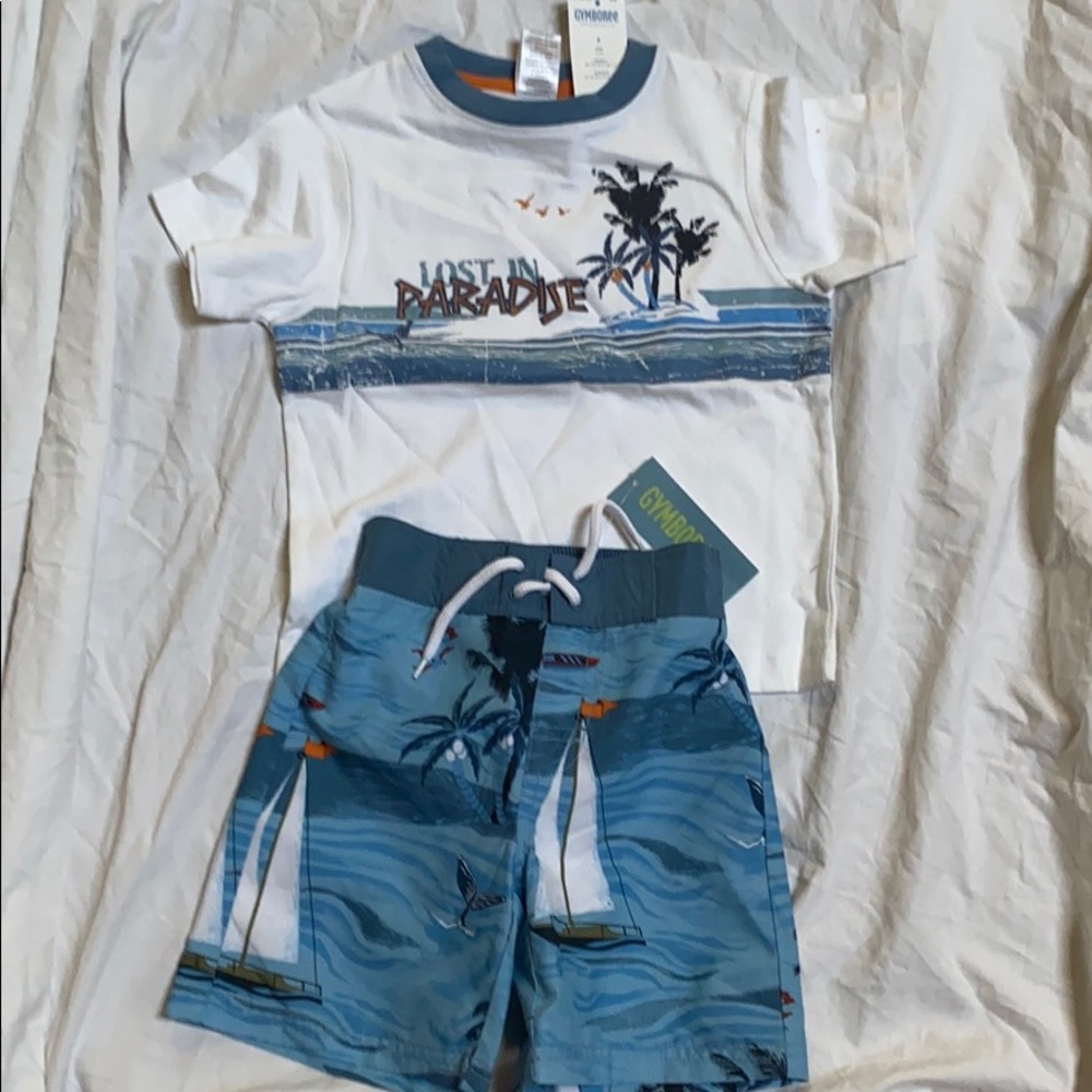 NWT Gymboree Tshirt & Swim Short Size 3